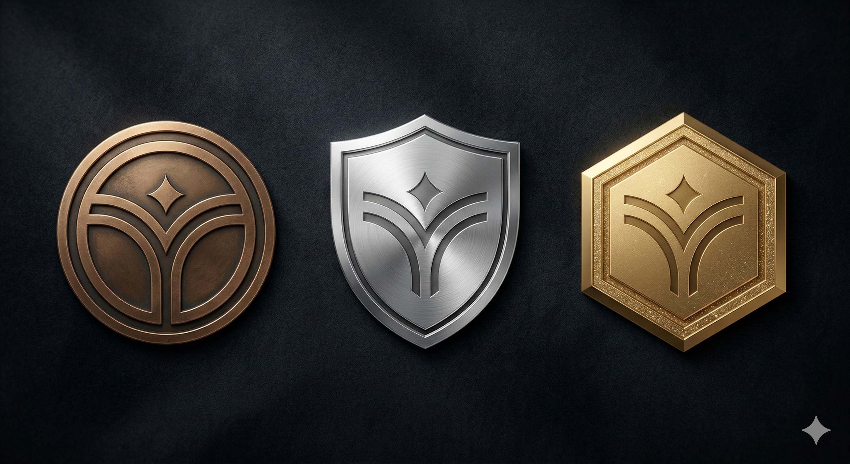 Bronze, Silver, Gold tier badges
